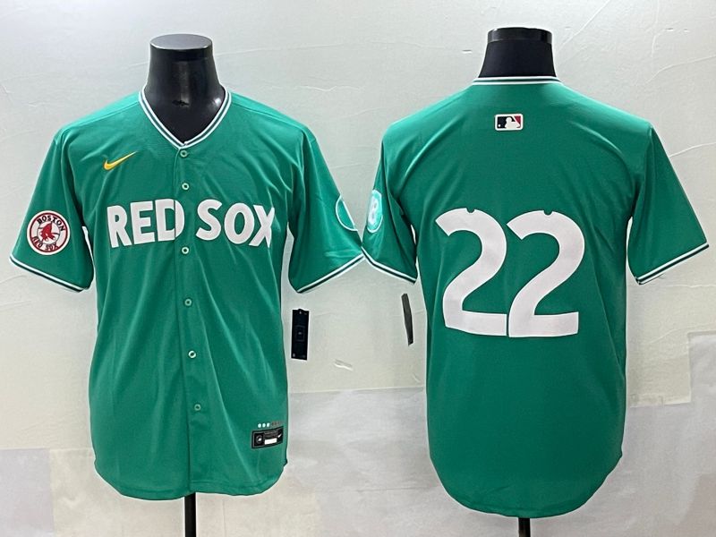 Men 2025 Boston Red Sox #22 No Name Green Joint Name Nike MLB Jersey style 9